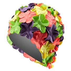 Sporti Flower Swim Cap - Gorro de natación para mujer - Elegante goma resistente, protección del cabello, ideal para entusiastas del agua