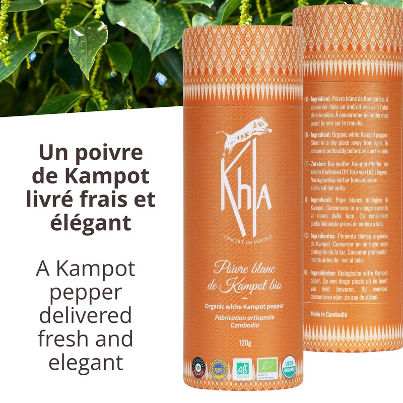 Khla - White Kampot Pepper 120g - Organic White Kampot