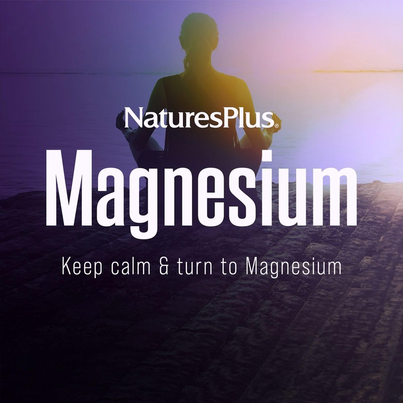 NaturesPlus Magnesium Glycinate Capsules - Gentle Magnesium Supplement for Day