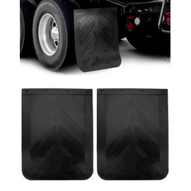 QWORK Semi Truck Tractor Trailer Heavy Duty Rubber Splash Guards, Universal Car Or Truck Mud Fenders, 30" x 23.5", 1/4" Thick, Pair Black Mud Flaps