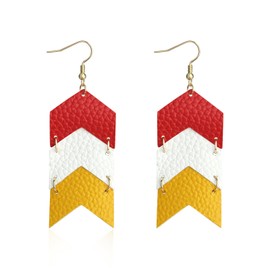 3 pair Leather Earrings for Football Fans K&C Earrings Kansas City Inspired jewelry Earrings