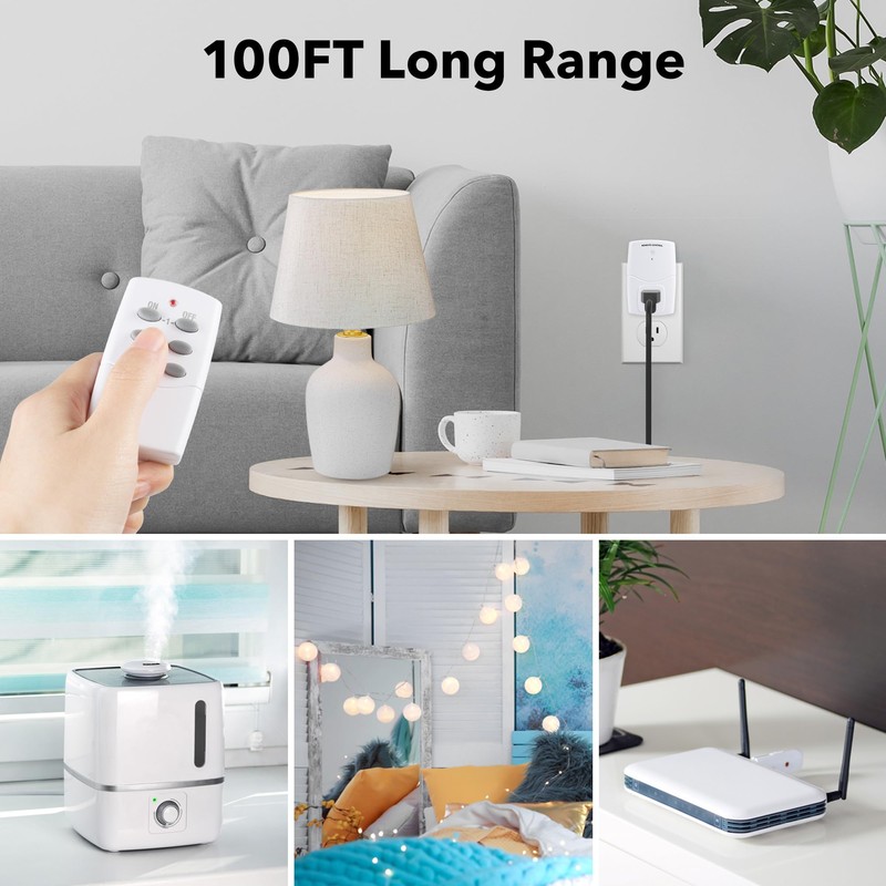 BN-LINK Mini Wireless Remote Control Outlet Switch Power Plug In