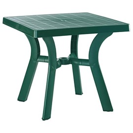 Compamia Viva 31" Resin Square Patio Dining Table in Green, Commercial Grade