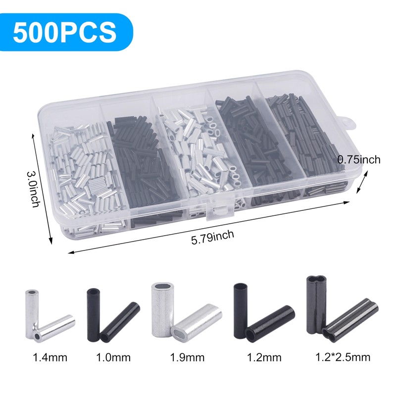 Fishing Crimping Pliers + 500pcs Fishing Crimp Sleeves Kit, Fishing
