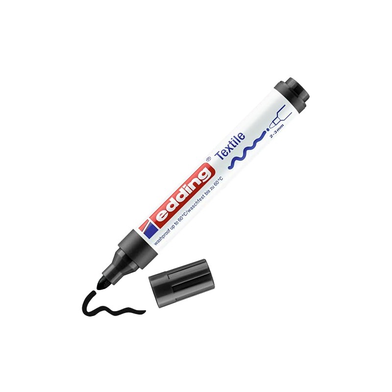 EDDING 4500 Textile T-Shirt Fabric Pen Black Marker Pen 2-3mm