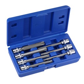 uxcell 3/8" Drive x T25 T30 T40 T45 T50 T55 T60 Torx Bit Socket Set, CR-V Bits & Sockets 110mm Length (For Hand Use Only) 7-Piece