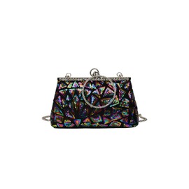 CORIOS Women's Sequin Evening Bag Rhinestone Clutch Bag Wedding Bridal Purse Handbag Small Bag Elegant Diamond Shoulder Bag Shiny Purse Bag Vintage Chain Shoulder Bag, multicoloured