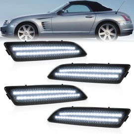 NEIFILES LED Side Marker Light Compatible with Chrysler Crossfire 2004-2008 Smoked Lens Front Rear Fender Bumper Lamps