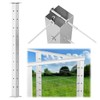Muzata Brushed Corner Cable Railing Post T-drilled 36"x2"x2" Surface Mount