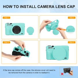 G7X Mark II Case, Protective Case for Canon Powershot G7X Mark II Digital Camera, Removable Lens Cover Silicone Sleeve Soft Camera Cover Rubber Protective Body Skin- Blue