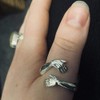Malsyee Silver Hug Ring, 925 Silver, Adjustable Ring for Anniversary