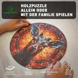 LUMIN TUTU Wooden Puzzle Adults, Wooden Puzzle with Wooden Box & Wooden Puzzle 200 Pieces, Unique Toy for Puzzle Lovers and Children, Perfect for Decoration and Gifts (Deer, 29 x 29 cm)