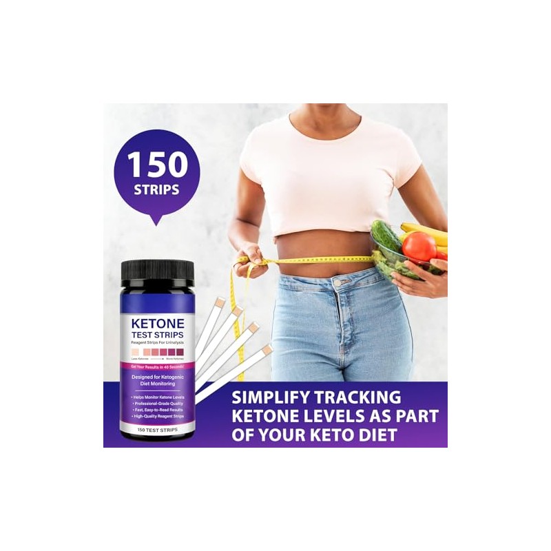 Ketone Urine Test Strips 150pcs for Ketogenic & Low-Carb Diets