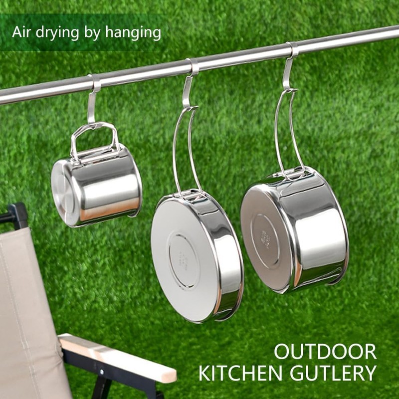 ABDULWEN Outdoor Hiking Picnic Stainless Steel Camping Tableware Kit with