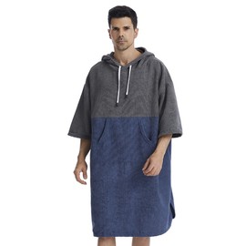 Quick Dry Bath Towels Pool Changing Robe Quick-Dry Poncho Surfing Diving Hooded Towel Beach Cloak Windproof and Warm Suitable for Men and Women
