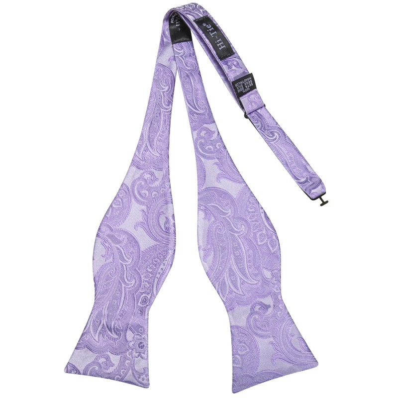 Hi-Tie Men's Bow Tie Self Tie Bow Ties Lavender Silk