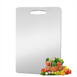 Titanium Cutting Boards 100% Pure Titanium for Kitchen .Cutting Edge Hygiene & Durability.Double sided food-grade Titanium Cutting Board For Meats Fruits And Vegetables.Easy to Clean 13 * 10