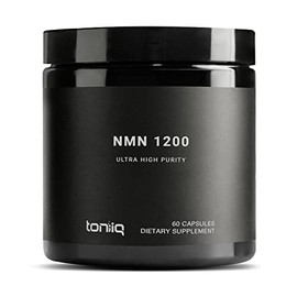 Toniiq Suplemento NMN de 1200 mg - Cápsulas estabilizadas probadas por terceros - 98% altamente purificado para NAD + - 60 cápsulas de suplemento de r