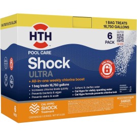 HTH 52040B Swimming Pool Care Shock Ultra, Swimming Pool Chemical 1 lb (6 Pack)