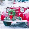 Christmas Car Decoration Wreath with Lights Christmas Car Wreath Accessories