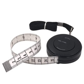 FEELCAT Tape Measure, Automatic Winding Type, 150 cm/60 inch Tape Measure, Double Sided, Tailor Measure, Auto Measure, For Perimeter Measurements, Sewing Tailor Ruler, Soft Ruler, For Sewing and Crafting (A-Black)