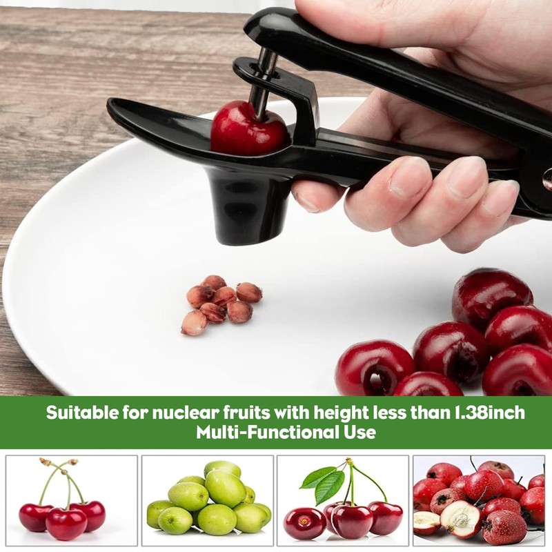 SoeUyd Cherry Stone Remover, Cherry Pitter, Cherry Pitter, Stainless Steel