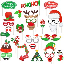 Christmas Photo Booth Props Christmas Photo Booth Props 32 Pieces DIY Kits Christmas Props for Photography Christmas Photo Booth Props Kit for Christmas Event Party Favors and Christmas Decorations