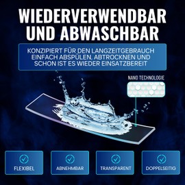 MEISTERWERK - Double-Sided Nano Tape [Extra Strong] - Glue-Free & Traceless Thanks to Gecko Effect I Non-Slip - Washable & Reusable