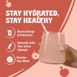 Electrolytes Powder No Sugar - Peach Hydration Powder | Sugar-Free Electrolyte Mix, Zero Sugar, Keto & Vegan Electrolyte Drink, Clean Natural Hydration for Instant Rehydration - 90 Servings