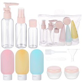 Meiso 11Pcs Travel Bottles Set for Toiletries Leak Proof Travel Containers Portable Refillable Squeezable, Body Wash Portable Travel Bottles Toiletries Container Toiletry Bottles Travel Travel Containers Accessories for Shampoo, Lotion
