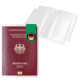 Falkenhorn Passport Holder - Made in Germany - Transparent, Tearproof & Indelible - For New German Passport from 2017 - Various Pack Sizes, transparent, Casual