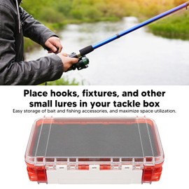 Fish Tackle Storage Box, Multi Compartment Portable PP Fishing Tackle Trays for River Fishing (Red)