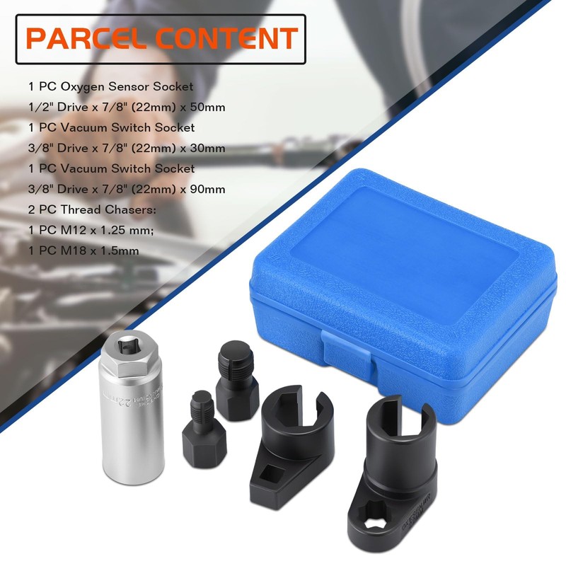 GEARLEADER Automotive Oxygen Sensor Socket, 1/2" and 3/8" Drive 7/8"