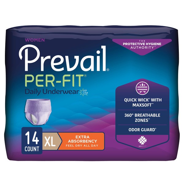 Prevail Per-Fit Protective Underwear for Women, X-Large, 14 Count