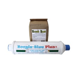 Boogie Blue Plus High Capacity Water Filter for Garden Hose, RV and Outdoor use -Removes Chlorine, Chloramines, VOCs, Pesticides/Herbicides Bundle with Boogie Black Fly Soldier Larvae 1lb