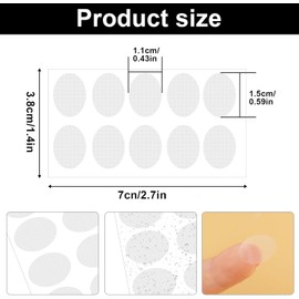 JCUQGDOO Earring Lobe Support Patches, 300pcs Transparent Invisible Earring Stickers, Breathable Earrings Support Pads, Oval Design Ear Pinning Back Stickers for Droopy Ears