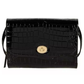 Samantha Brown To-Go Faux Croco Wallet Crossbody Black NWT