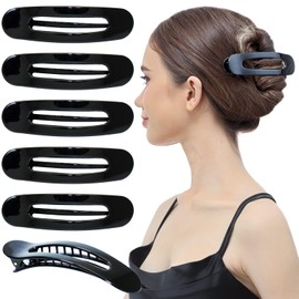 RC ROCHE Pack of 6 Oval Hair Clip for Women Hair Clip Dragonfly Clip Strong Hold Girls Medium Black
