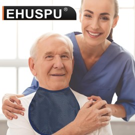 EHUSPU Tracheostomy Neck Stoma Cover,Breathable Laryngectomy Cover for Tracheotomy Care,Tracheal Care Supplies-Adjustable Neck Trachea Protector (Navy-5PCS, Large)