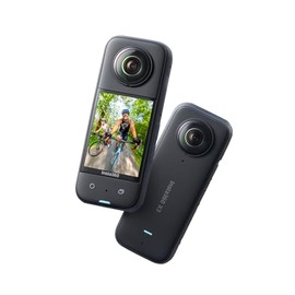 insta360 X3 - Cámara de acción 360 Resistente al Agua, Sensor de 1/2", 5.7K 360, Fotos 72MP, estabilización, Pantalla táctil de 2.29", edición por IA,