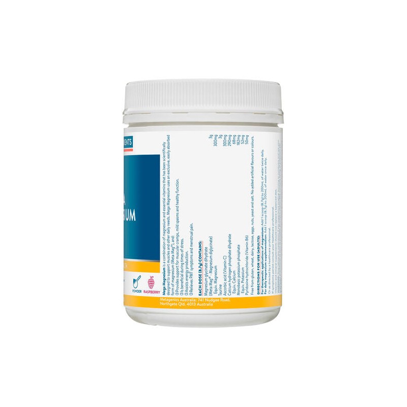 Ethical Nutrients Mega Magnesium Powder Raspberry 450g