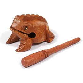 [Karokak] Frog Musical Instrument, Wooden, Frog, Mini Guillo, Drum, Percussion, Thai Style, Percussion Instrument, Frog, Squeak, Lucky Charm, Ethnic Instrument (S)