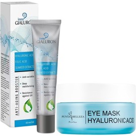 Punta Belleza Inno Gialuron – Crema Antiarrugas y Suero Facial con Ácido Hialurónico + Parches para Ojos con Ácido Hialurónico y Glicerina - Kit Skincare Hidratante, Antiarrugas y Antiojeras 60 Piezas