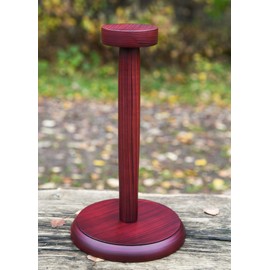 Battle-Merchant Helmständer aus Holz mit runder Bodenplatte - Helm Ständer - Mittelalter Wikinger LARP Motorrad