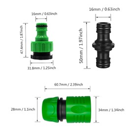 Miyobing Pack of 22 Garden Hose Connector Kit for Garden Hose Pipe Connector, 10 Hose Quick Connector, 5 Double Plug Hose Connectors, 5 Tap Connectors Connection for Taps with Thread