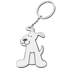 Guagua Dog Keychain Dog Keyring Cute Animal Keychain (Silver-Dog 2)