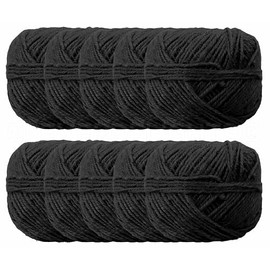 CleverDelights Black Jute Twine - 1000 Yards - 2mm Diameter - Eco-Friendly Natural Jute String - 10Pk x 100 Yard Twine Balls