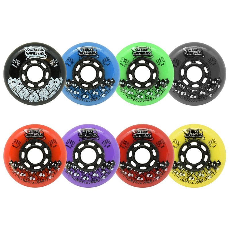 FR Street Invader II Inline Skate Wheel - Black (Single