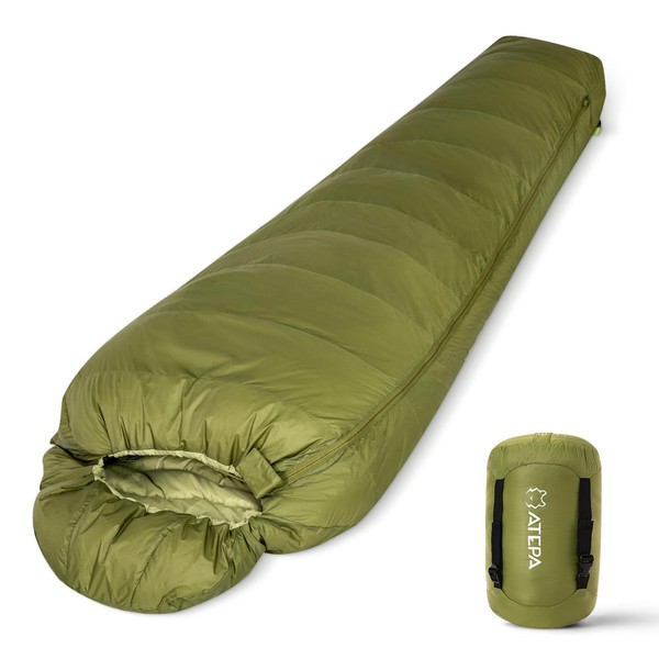ATEPA Ultralight Down Sleeping Bags for Adults with 650FP, Cold