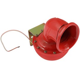 AINTIER Eletric Horn 12V 115dB Super Tone Horn Air Electric Snail single Horn Car Horn Kit Twin Horn Kit 12 volt Retro Cable Operated Bull Horn for Car Motorcycle Truck (Red x 1)